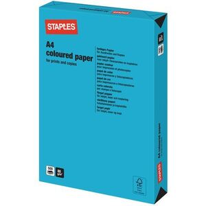 Staples Papier ksero Intensive Colours A4 80g niebieski 500 arkuszy 4661126 3329680197600