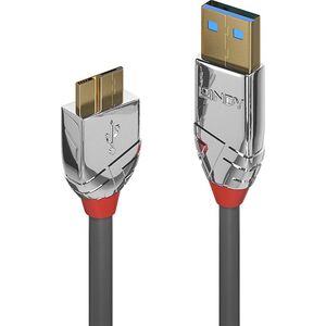 Kabel USB Lindy USB-A - micro-B 0.5 m Srebrny (36656) 4720782 4002888366564
