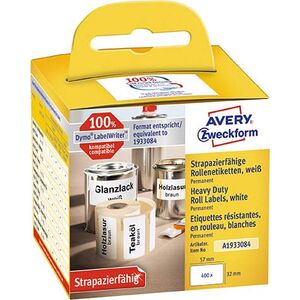 Avery Zweckform ETYKIETY ZF HEAVY DUTY NA ROLI 57X32 MM 400 ETYKIET 4774323 4004182617267