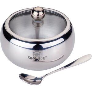 KingHoff Cukiernica stalowa z łyżeczką satyna (KH-3732) 4907621 5908287237322