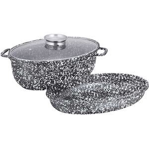 Klausberg BRYTFANNA CERAMICZNA 38cm Z GRILLEM I POKRYWĄ KLAUSBERG KB-7367 5235029 5902666613677