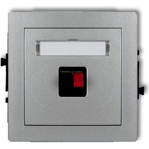 Karlik Gniazdo głośnikowe Deco pojedyncze srebrny metalik (7DGG-1) 5343326 5903418063221