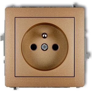 Karlik Gniazdo pojedyncze Deco z/u 2P+Z złoty metalik (8DGP-1z) 5343355 5903418063450