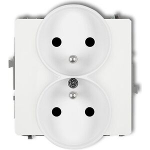 Karlik Gniazdo podwójne DECO Soft z/u do ramki biały (DGPRSO-2z) 5343369 5903268582200