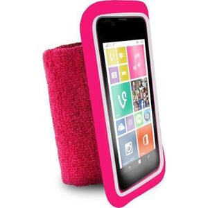 Puro PURO Running Band - Uniwersalna frotka do biegania do smartfonów max 4.3" + key pocket (różowy) 6201395 8033830135231
