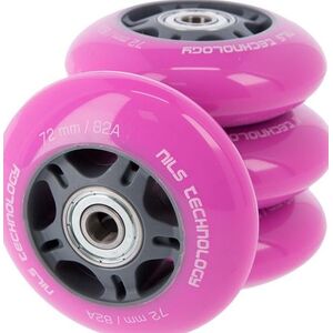 Nils Extreme PU 72x24 82A (4szt.) RÓŻOWE + ABEC-7 (8szt.) ZESTAW NILS EXTREME 6407979 5907695535891