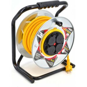AWTools przedłóżacz bęben metalowy żółty Heavy duty 40m 3x2,5 mm 16A, 3680W, IP44 (AW70264) 6416261 5903041037583