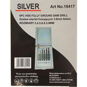 Silver Zestaw sześciu wierteł frezujących 3-8mm 6szt. (10417) 6419346 5907589360424