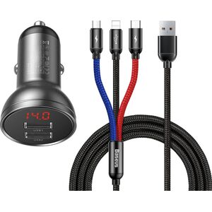 Ładowarka Baseus Three Primary Colors 2x USB-A 4.8 A  (TZCCBX-0G) 6469101 6953156215405