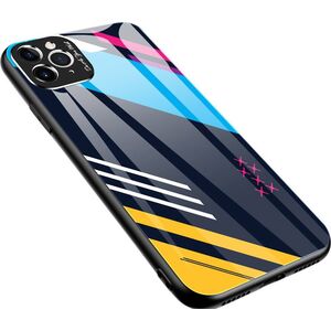 Hurtel Color Glass Case etui pokrowiec nakładka ze szkła hartowanego z osłoną na aparat iPhone 11 Pro Max pattern 2 uniwersalny 7060762 9111201905542
