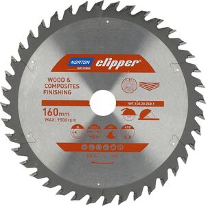 Norton Clipper NORTON PIŁA TARCZOWA 160mm x 20mm x 40z DREWNO I KOMPOZYTY ATB (2,6 / 1,6) N70184608084 7598118 5450248768821