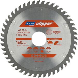 Norton Clipper NORTON PIŁA TARCZOWA 160mm x 30/16mm x 48z DREWNO I KOMPOZYTY ATB (2,6 / 1,6) N70184608085 7598123 5450248768838