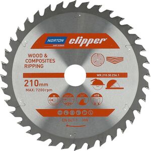 Norton Clipper NORTON PIŁA TARCZOWA 210mm x 30mm x 36z DREWNO I KOMPOZYTY ATB (2,8 / 1,8) N70184608055 7598139 5450248769507