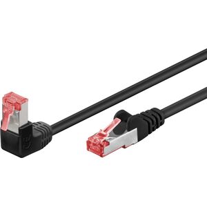 Goobay GOOBAY Patchcord S/FTP Kat. 6 Prosty / Kątowy 90 Czarny 3m 7729008 4040849515453