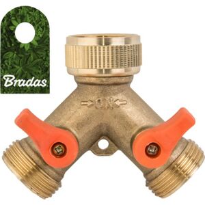 Bradas Trójnik z zaworami kulowymi GW 3/4" na 2x GZ 3/4" MOSIĄDZ BR-2234 BRADAS 4634 7827377 5907544434634