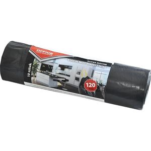 Office Products Worki na śmieci domowe z taśmą OFFICE PRODUCTS, super mocne (LDPE), 120l, 10szt., czarne 7919779 5901503651322