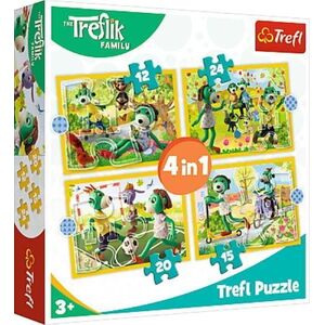 Trefl Puzzle 4w1 Wspólne zabawy Treflików. Rodzina Treflików 34358 7983159 5900511343588