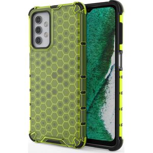 Hurtel Honeycomb etui pancerny pokrowiec z żelową ramką Samsung Galaxy A32 5G zielony 8089671 9111201926288