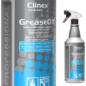 Clinex Odtłuszczacz środek do usuwania silnych tłustych zabrudzeń CLINEX GreaseOff 1L Odtłuszczacz środek do usuwania silnych tłustych zabrudzeń CLINEX GreaseOff 1L 8147762 5907513273868