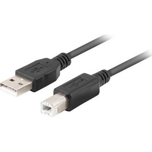 Kabel USB Lanberg USB-A - USB-B 1.8 m Czarny (CA-USBA-15CU-0018-BK) 8161176 5901969429893