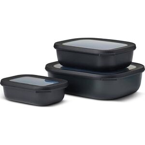 Mepal Zestaw 3 misek Cirqula prostokątna 500 1000 2000 Black 106270041100 8328020 8720294004523