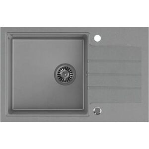 Zlewozmywak Steiner PETER 111 Steingran  granitowy szary 1-komorowy z/o (78x50x20) z syfonem i zaślepką 8408315 5903242536045