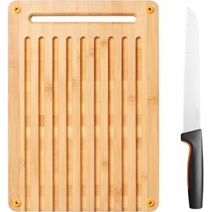 Deska do krojenia Fiskars z nożem drewniana 8440637 6424002012962
