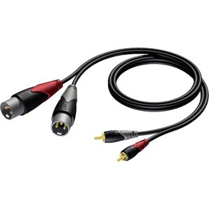Kabel Procab XLR x2 - RCA (Cinch) x2 1.5m czarny (CLA701/1.5) 8500886 5414795030053