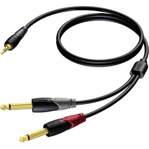 Kabel Procab Jack 3.5mm - Jack 6.3mm x2 3m czarny (CLA713/3) 8500898 5414795018518