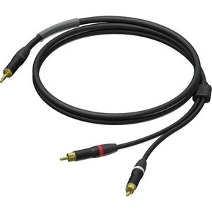 Kabel Procab Jack 3.5mm - RCA (Cinch) x2 1.5m czarny (PRA711/1.5) 8500958 5414795042919