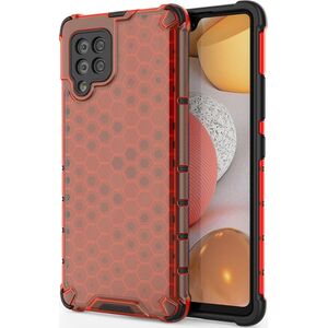 Hurtel Honeycomb etui pancerny pokrowiec z żelową ramką Samsung Galaxy A42 5G czerwony 8616373 9111201932241