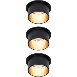 Paulmann Oprawa wpuszczana GIL 3StepDim rd starr LED 3x6W 2700K 230V schwarz matt/gold Alu 8680176 4000870933794
