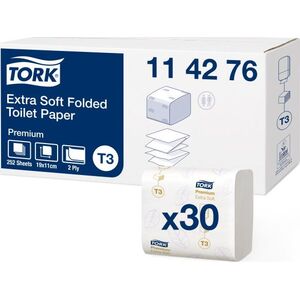 Tork Tork - Papier toaletowy w składce, biały - Ekstra miękki Premium 8697995 7310791199283