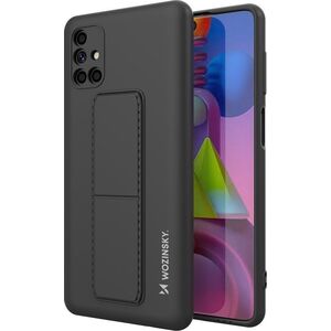Wozinsky Wozinsky Kickstand Case elastyczne silikonowe etui z podstawką Samsung Galaxy M51 czarny 8871497 9111201941052