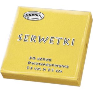 Grosik GROSIK Serwetki Stołowe - Żółte - 33x33 (1 Opakowanie 50 Sztuk) 9374139 5900536237749