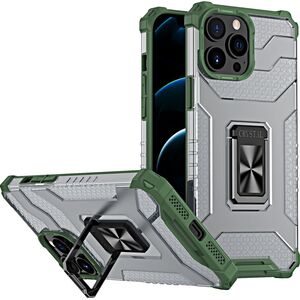 Hurtel Crystal Ring Case pancerne hybrydowe etui pokrowiec + magnetyczny uchwyt iPhone 13 Pro zielony 9405223 9145576220672