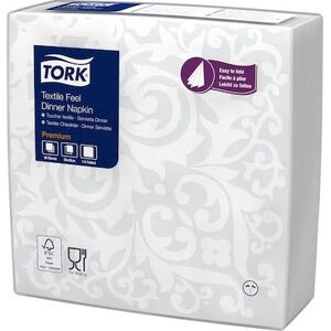 Tork Tork - Serwetki imitujące tkaninę, bankietowe, ekstra miękkie, 1-warstwowe, premium - Białe 9483689 7322541231242