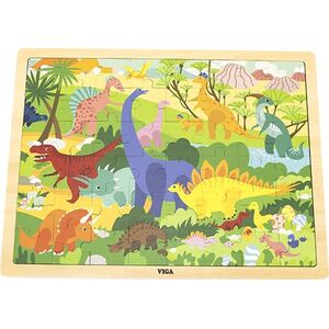 Viga Viga 44584 Puzzle na podkładce 48 elementów - poznajemy dinozaury 9500809 6971608445842