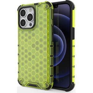 Hurtel Honeycomb etui pancerny pokrowiec z żelową ramką iPhone 13 Pro zielony 9511376 9145576213308