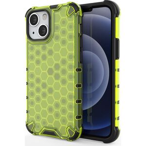 Hurtel Honeycomb etui pancerny pokrowiec z żelową ramką iPhone 13 mini zielony 9511386 9145576213407