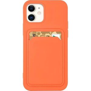 Hurtel Card Case silikonowe etui portfel z kieszonką na kartę dokumenty do iPhone 13 mini pomarańczowy 9599151 9145576228289