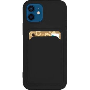 Hurtel Card Case silikonowe etui portfel z kieszonką na kartę dokumenty do Samsung Galaxy A72 4G czarny 9599304 9145576229811