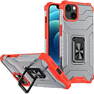 Hurtel Crystal Ring Case pancerne hybrydowe etui pokrowiec + magnetyczny uchwyt iPhone 12 mini czerwony 9599385 9145576226162