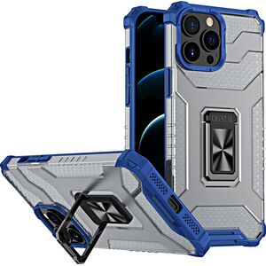 Hurtel Crystal Ring Case pancerne hybrydowe etui pokrowiec + magnetyczny uchwyt iPhone 12 Pro Max niebieski 9599398 9145576226308