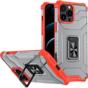 Hurtel Crystal Ring Case pancerne hybrydowe etui pokrowiec + magnetyczny uchwyt iPhone 12 Pro Max czerwony 9599399 9145576226285