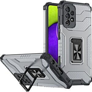 Hurtel Crystal Ring Case pancerne hybrydowe etui pokrowiec + magnetyczny uchwyt Samsung Galaxy A72 4G czarny 9599408 9145576226391