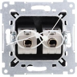Kontakt-Simon Simon 54 Gniazdo komputerowe podwójne RJ45 kategoria 6 ekranowane z przesłoną przeciwkurzową (moduł) czarny mat D62E.01/49 9643912 5902787871451