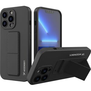 Wozinsky Wozinsky Kickstand Case elastyczne silikonowe etui z podstawką iPhone 13 mini czarny 9652343 9145576234242
