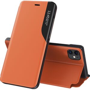 Hurtel Eco Leather View Case elegancki futerał etui z klapką i funkcją podstawki iPhone 13 Pro Max pomarańczowy 9676256 9145576231081
