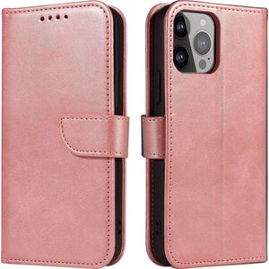 Hurtel Magnet Case elegancki futerał etui pokrowiec z klapką i funkcją podstawki iPhone 13 Pro Max różowy 9676315 9145576230633